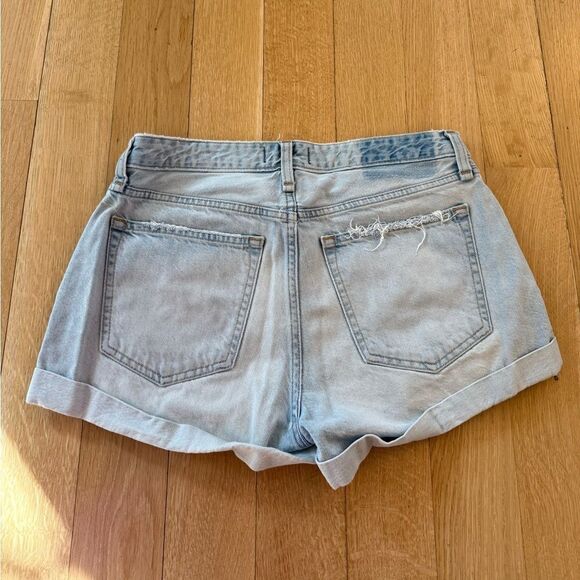 Distressed Light Blue Denim Shorts - Picture 4 of 5